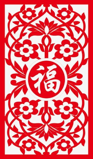 边框花纹剪纸免抠