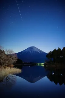 流星星空富士山夜景免抠