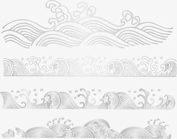 海浪画花纹矢量素材免抠