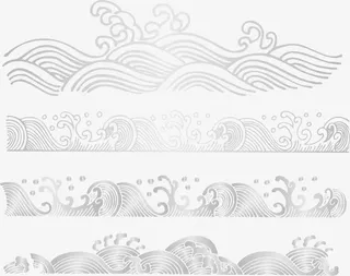 海浪画花纹矢量素材免抠