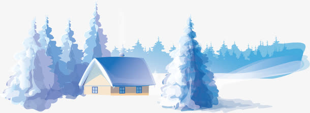 雪景房屋免抠