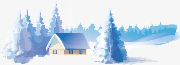 雪景房屋免抠