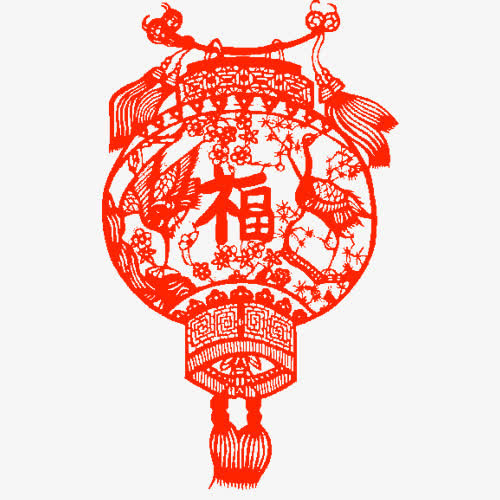 灯笼剪纸灯笼素材免抠