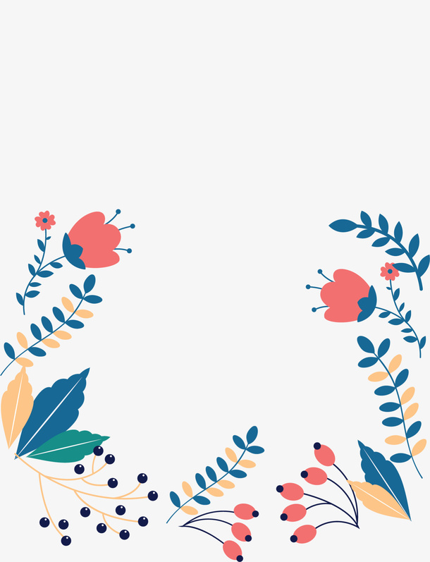 情人节美丽花丛框架免抠