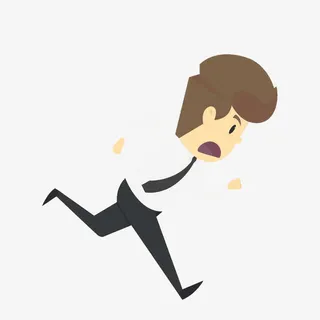 可爱卡通商务男士逃跑矢量图案免抠