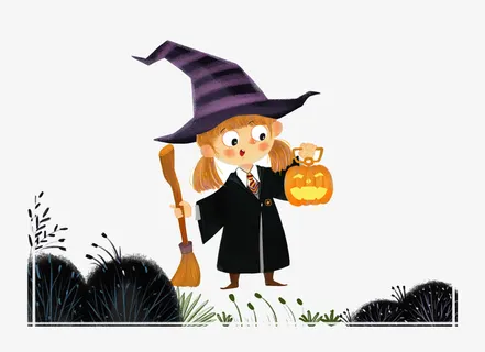 万圣节女巫背景素材