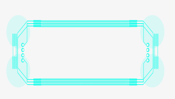 光效透明光效蓝绿色线框免抠