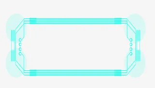 光效透明光效蓝绿色线框免抠