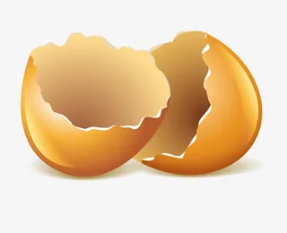 手绘卡通垃圾鸡蛋壳免抠