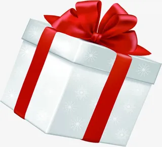 手绘雪花纹理礼盒免抠