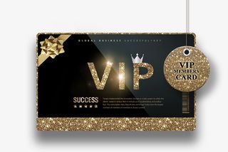 黑色vip高档卡片装饰图案免抠标签元素