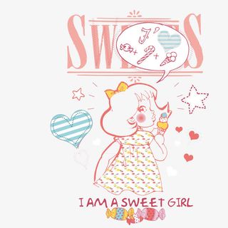 爱心糖果小女孩免抠