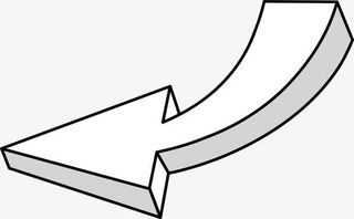 手绘白色箭头免抠