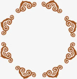 棕色中国风云纹金秋免抠