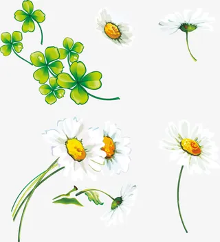 手绘四叶草免抠