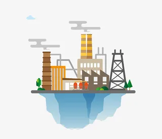 手绘工厂污染环境免抠图免抠