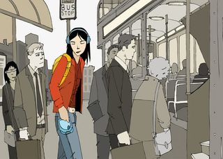 排队上公交免抠