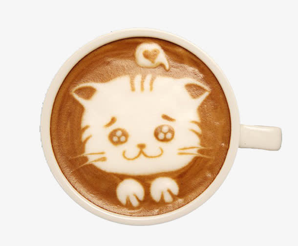 可爱小猫拉花免抠