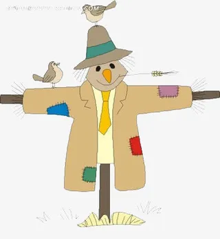 手绘稻草人免抠