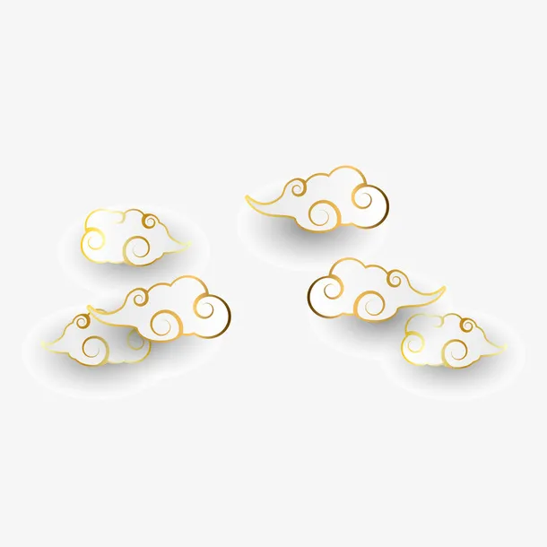 白色卡通祥云矢量图免抠