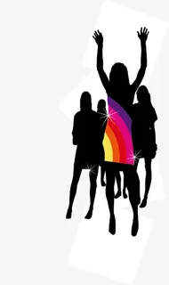 矢量跳舞剪影装饰图案免扣素材免抠