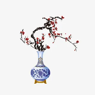 梅花花瓶免抠