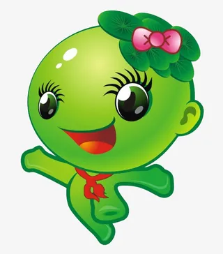 绿色可爱卡通娃娃免抠