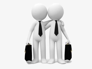 勾肩搭背的概念3D小人免抠