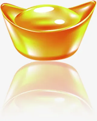 黄色立体的金元宝双11免抠