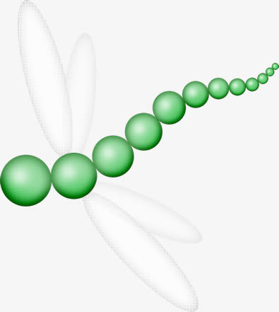 绿色创意蜻蜓免抠
