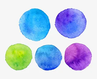 水彩墨迹绘画设计矢量素材免抠