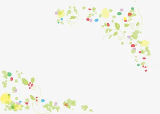 彩色美丽春季花藤免抠