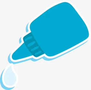 蓝色扁平简约眼药水免抠