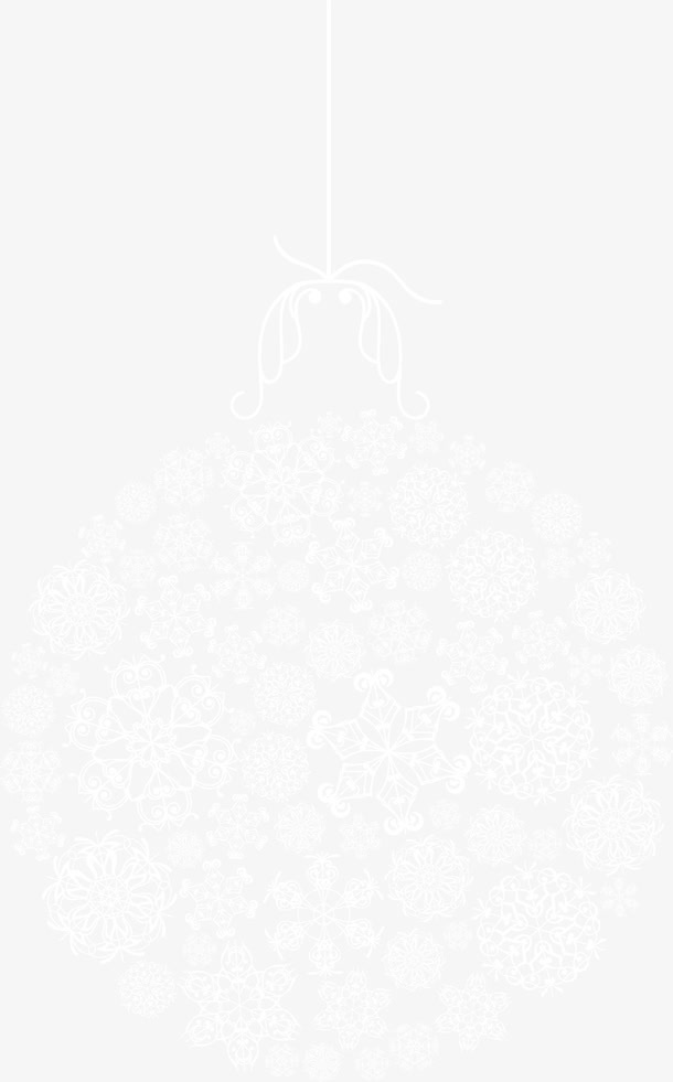 白色清新花纹免抠