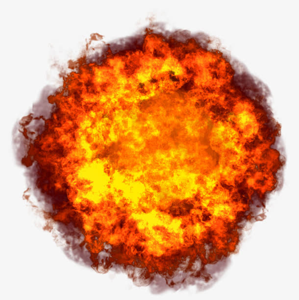 火山大爆发原子核爆发火焰免抠
