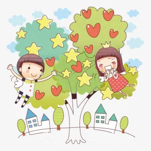 卡通小女孩免抠