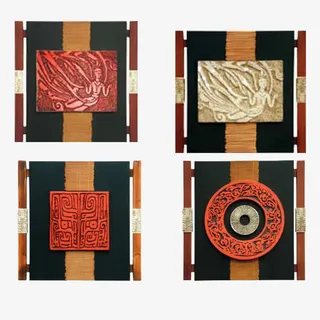 中国风印章图案挂画免抠