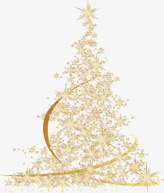 圣诞树红色星光圣诞树免抠