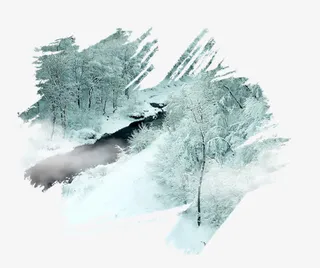 h5素材长白山雪山免抠