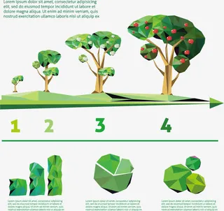 几何图形组成的果树信息图表图片免抠