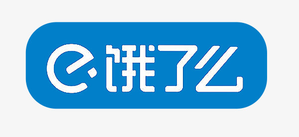 蓝色美食外卖饿了么logo免抠
