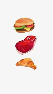 卡通汉堡与肉免抠