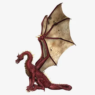 红色卡通装饰飞龙设计图免抠