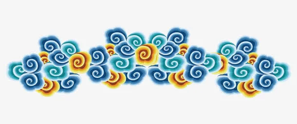 七彩祥云边框免抠