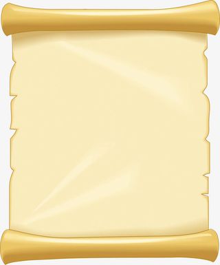 牛皮纸 信纸 复古 纸卷免抠