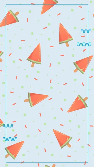 蓝色夏季冷饮西瓜PSD分层H5背景素材高清