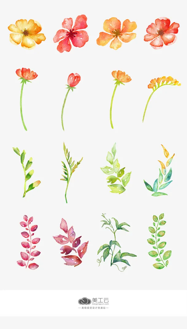 手绘水彩花纹背景素材