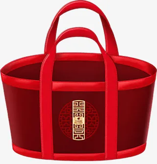 红色中国风袋子中秋免抠