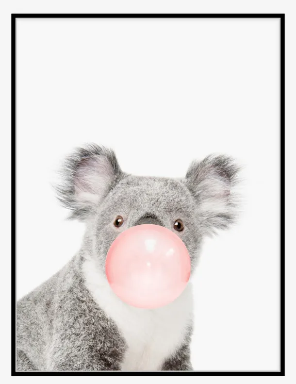 吹泡泡的考拉装饰免抠