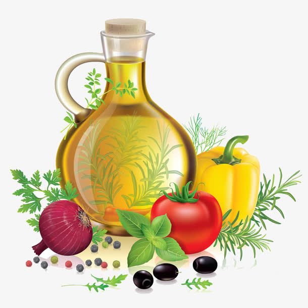 蔬菜与橄榄油免抠
